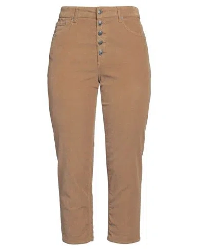 Dondup Woman Pants Camel Size 30 Cotton, Lyocell, Elastane In Beige