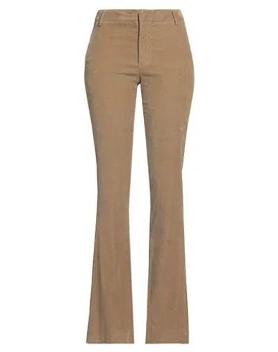 Dondup Woman Pants Camel Size 31 Cotton, Lyocell, Elastane In Beige