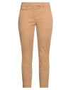Dondup Woman Pants Camel Size 32 Cotton, Elastane In Nude