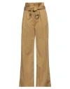Dondup Woman Pants Camel Size 6 Cotton, Elastane In Beige