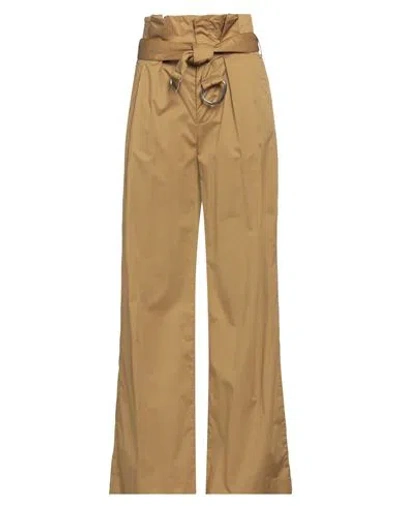 Dondup Woman Pants Camel Size 6 Cotton, Elastane In Beige
