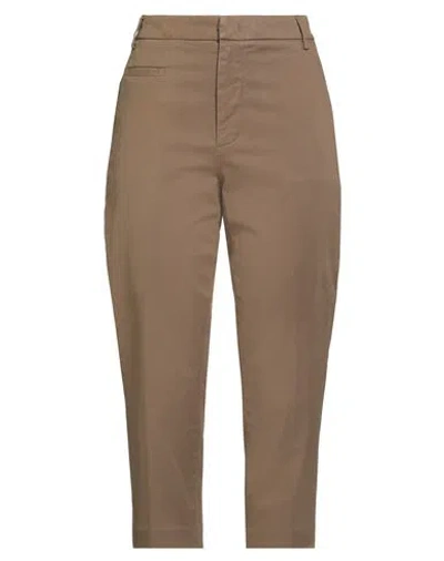 Dondup Woman Pants Camel Size 8 Cotton, Lyocell, Elastane In Brown