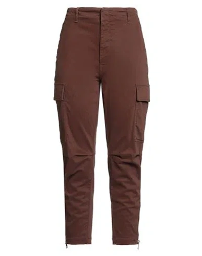 Dondup Woman Pants Chocolate Brown Size 29 Organic Cotton, Recycled Elastane
