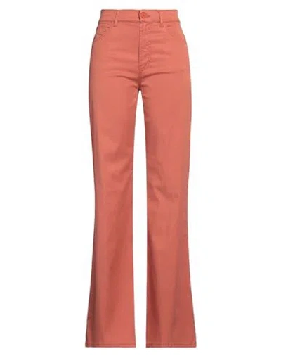 Dondup Woman Pants Coral Size 28 Lyocell, Cotton, Elastane In Red