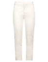 Dondup Woman Pants Cream Size 27 Cotton, Elastane In Beige
