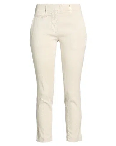 Dondup Woman Pants Cream Size 27 Linen, Lyocell, Elastane In Neutral