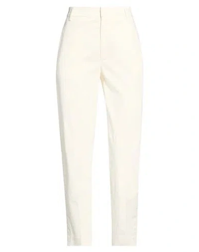 Dondup Woman Pants Cream Size 28 Cotton, Elastane In White