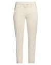 Dondup Woman Pants Cream Size 29 Cotton, Elastane In Neutral