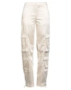 Dondup Woman Pants Cream Size 29 Polyester, Elastane In Neutral