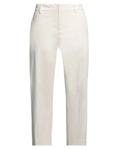Dondup Woman Pants Cream Size 31 Cotton, Elastane In White