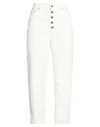 Dondup Woman Pants Cream Size 30 Cotton, Lyocell, Elastane In White