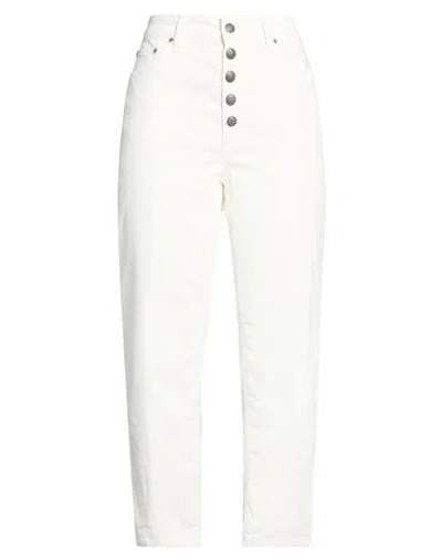 Dondup Woman Pants Cream Size 30 Cotton, Lyocell, Elastane In White
