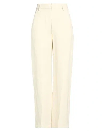 Dondup Woman Pants Cream Size 31 Viscose, Linen In Neutral