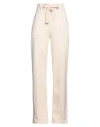 Dondup Woman Pants Cream Size L Cotton, Polyester