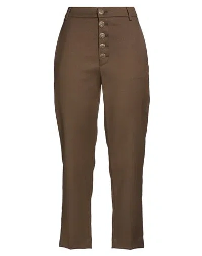 Dondup Woman Pants Dark Brown Size 24 Virgin Wool