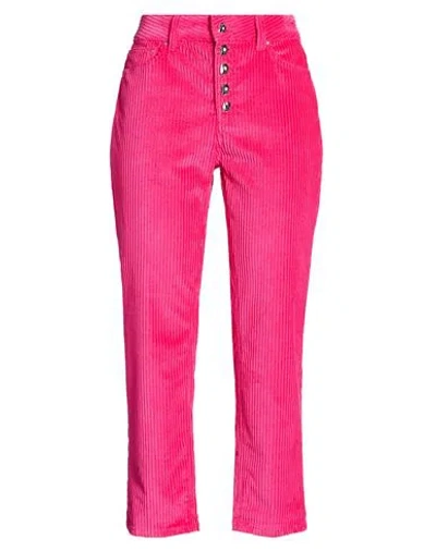 Dondup Woman Pants Fuchsia Size 26 Cotton, Elastane In Pink