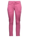 Dondup Woman Pants Fuchsia Size 27 Cotton, Elastane In Pink