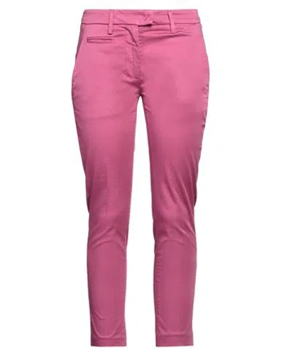 Dondup Woman Pants Fuchsia Size 27 Cotton, Elastane In Pink