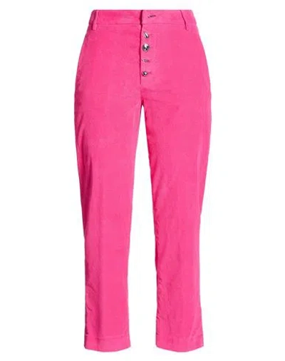 Dondup Woman Pants Fuchsia Size 31 Cotton, Lyocell, Elastane In Pink