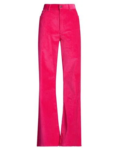 Dondup Woman Pants Fuchsia Size 32 Cotton, Elastane In Pink