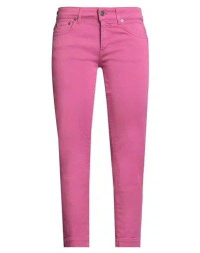 Dondup Woman Pants Fuchsia Size 32 Cotton, Elastomultiester, Elastane In Pink
