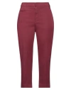 Dondup Woman Pants Garnet Size 10 Cotton, Lyocell, Elastane In Red