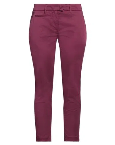 Dondup Woman Pants Garnet Size 28 Cotton, Elastane In Red