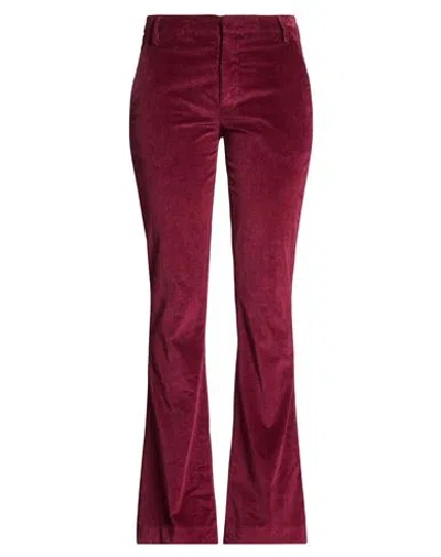Dondup Woman Pants Garnet Size 28 Cotton, Modal, Polyester, Elastane In Red