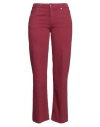 Dondup Woman Pants Garnet Size 28 Cotton, Elastane In Red