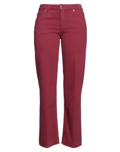 Dondup Woman Pants Garnet Size 30 Cotton, Elastane In Red