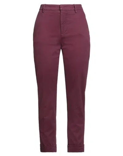 Dondup Woman Pants Garnet Size 31 Cotton, Elastane