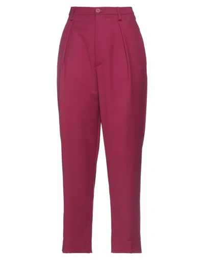 Dondup Woman Pants Garnet Size 6 Polyester, Viscose, Elastane In Red