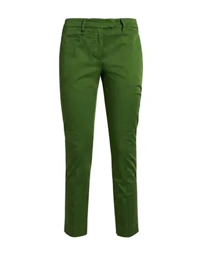 Dondup Woman Pants Green Size 31 Cotton, Elastane