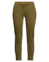 Dondup Woman Pants Green Size 32 Cotton, Elastane In Brown