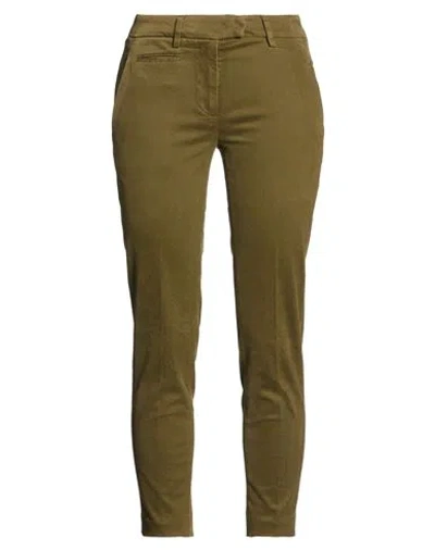 Dondup Woman Pants Green Size 32 Cotton, Elastane In Brown