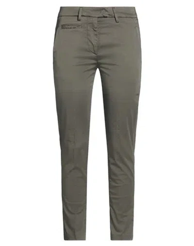 Dondup Woman Pants Grey Size 26 Cotton, Elastane In Green