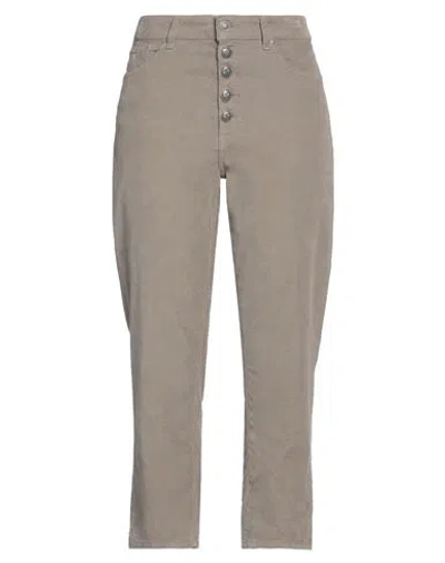 DONDUP DONDUP WOMAN PANTS GREY SIZE 28 COTTON, LYOCELL, ELASTANE