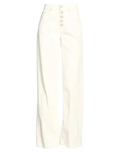 Dondup Woman Pants Ivory Size 24 Cotton, Elastane In White