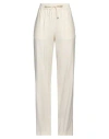 Dondup Woman Pants Ivory Size 27 Virgin Wool, Elastane In White