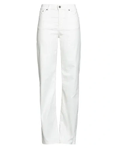 Dondup Woman Pants White Size 28 Cotton, Lyocell, Elastane