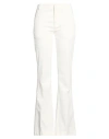 Dondup Woman Pants Ivory Size 28 Cotton, Lyocell, Elastane In White