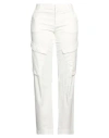 Dondup Woman Pants Ivory Size 28 Cotton, Lyocell, Elastane In White