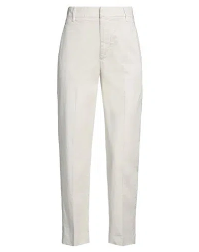 Dondup Woman Pants Ivory Size 29 Cotton, Elastane In White