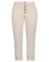 Dondup Woman Pants Beige Size 26 Cotton, Lyocell, Elastane In White