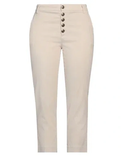 Dondup Woman Pants Ivory Size 30 Cotton, Lyocell, Elastane In White