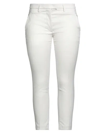 DONDUP DONDUP WOMAN PANTS IVORY SIZE 32 POLYESTER, VISCOSE, ELASTANE