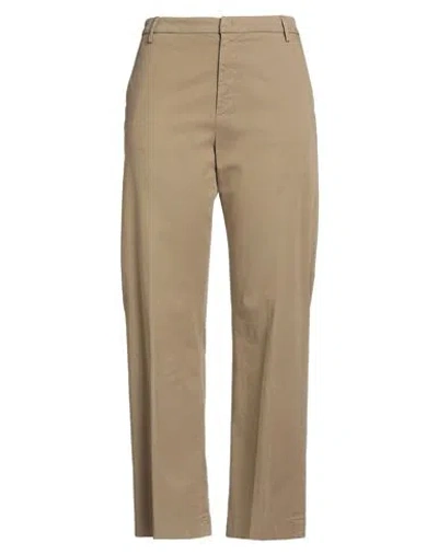 Dondup Woman Pants Khaki Size 12 Cotton, Lyocell, Elastane In Brown