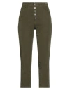 Dondup Woman Pants Khaki Size 25 Cotton, Lyocell, Elastane In Green