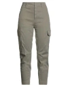 Dondup Woman Pants Khaki Size 26 Organic Cotton, Recycled Elastane In Gray