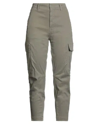 Dondup Woman Pants Khaki Size 26 Organic Cotton, Recycled Elastane In Gray